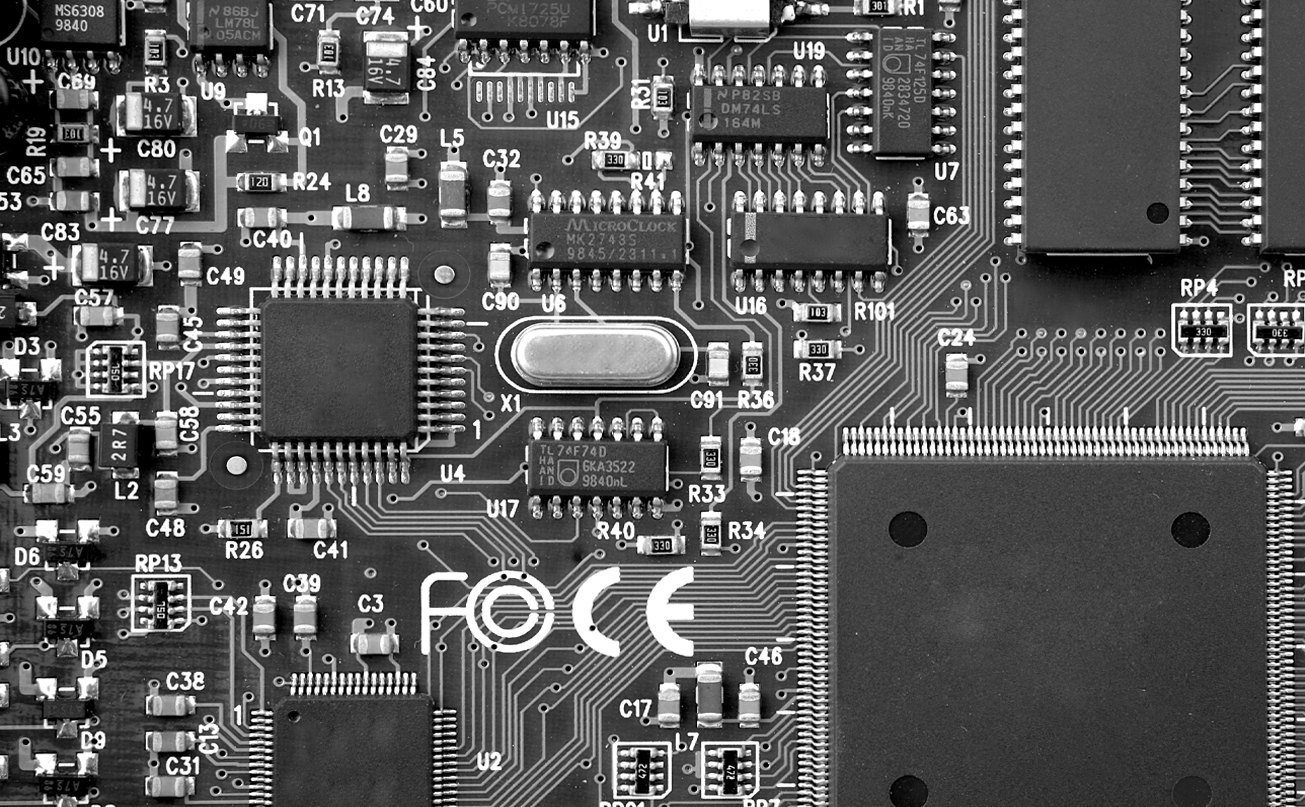 Top down photo of a circuit board